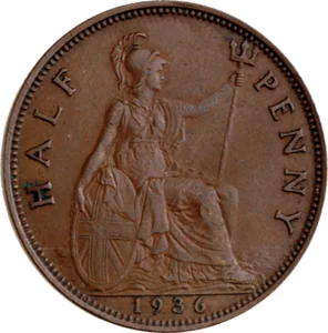 British halfpenny, reverse