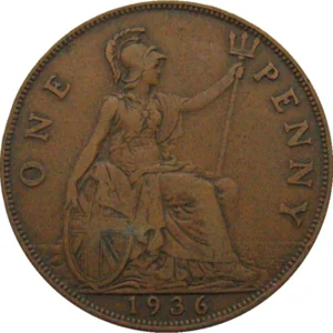 British penny, reverse showing Britannia